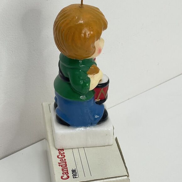 Vtg DRUMMER BOY Hand Painted Candle Candlegram 1983 With Original Box - Picture 4 of 8